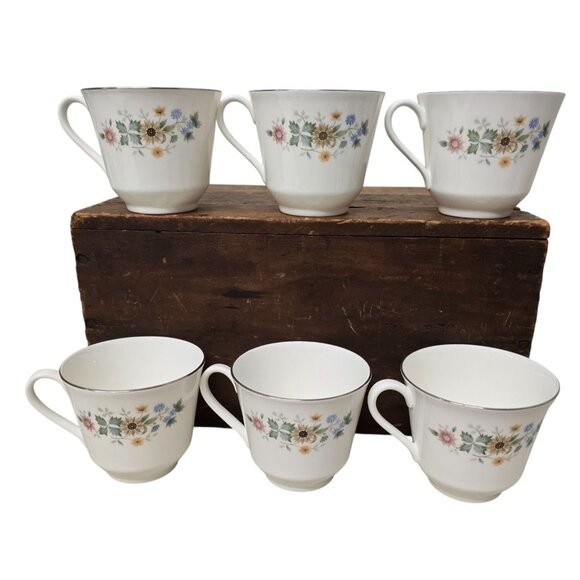 Royal Doulton Pastorale English Fine Bone China Set Of 6 Teacups - Picture 1 of 6